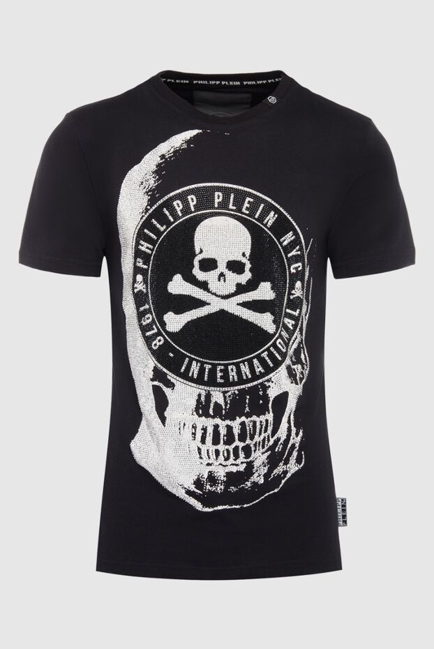 Philipp Plein мужская футболка чёрная с черепом и надписью nyc в стразах
140015 - фото 1