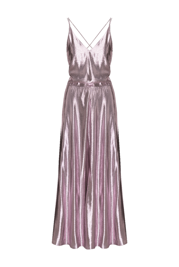Pink silk and polyester dress for women - photo 1
