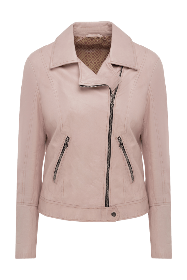 Barba Napoli pink women's biker jacket made of genuine leather 140389 - photo 1