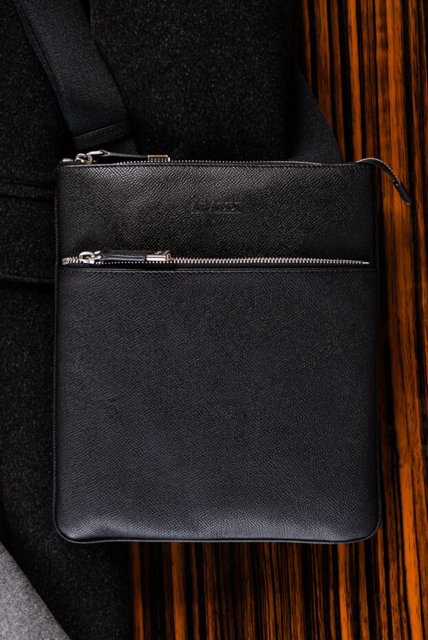 Araldi 1930 black saffiano leather shoulder bag with external zip pocket
 140454 - photo 2