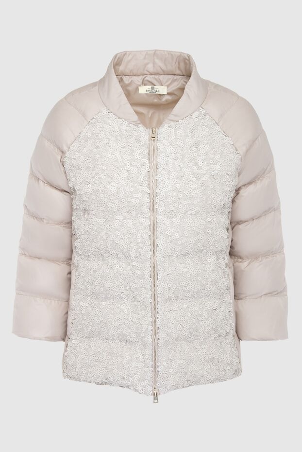 Panicale women's beige down jacket with lace trim and three-quarter sleeves
140485 - photo 1