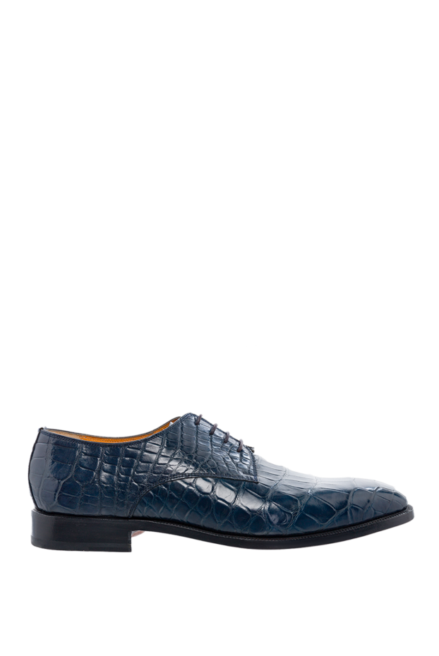 Cesare di Napoli blue alligator leather derby shoes for men 140608 - photo 1