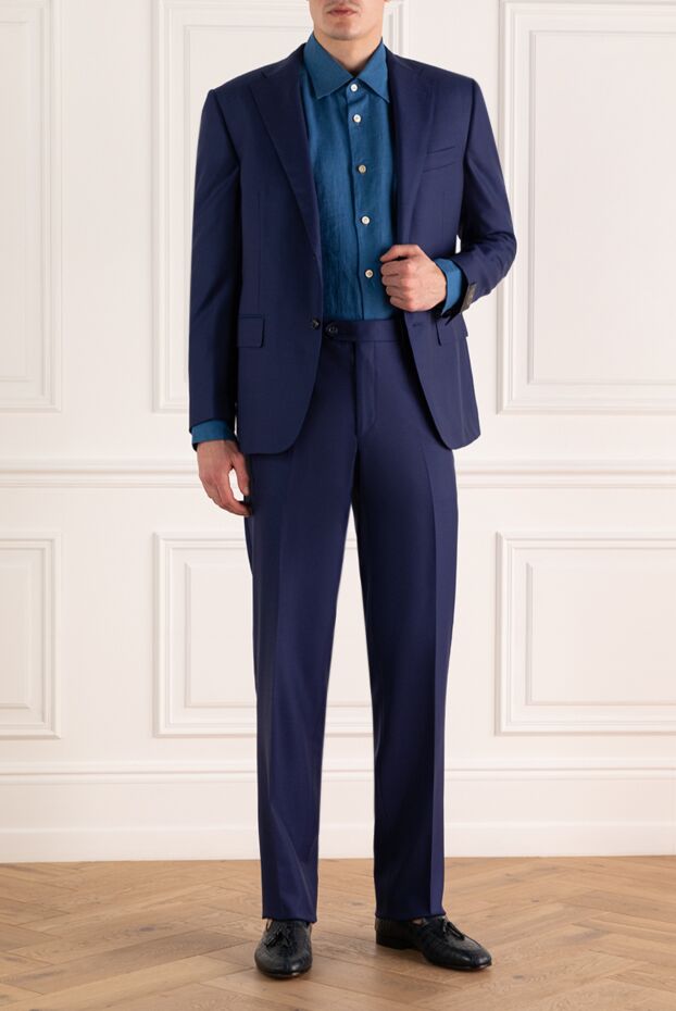 Corneliani men’s grey wool suit with single-breasted blazer 140621 - photo 2