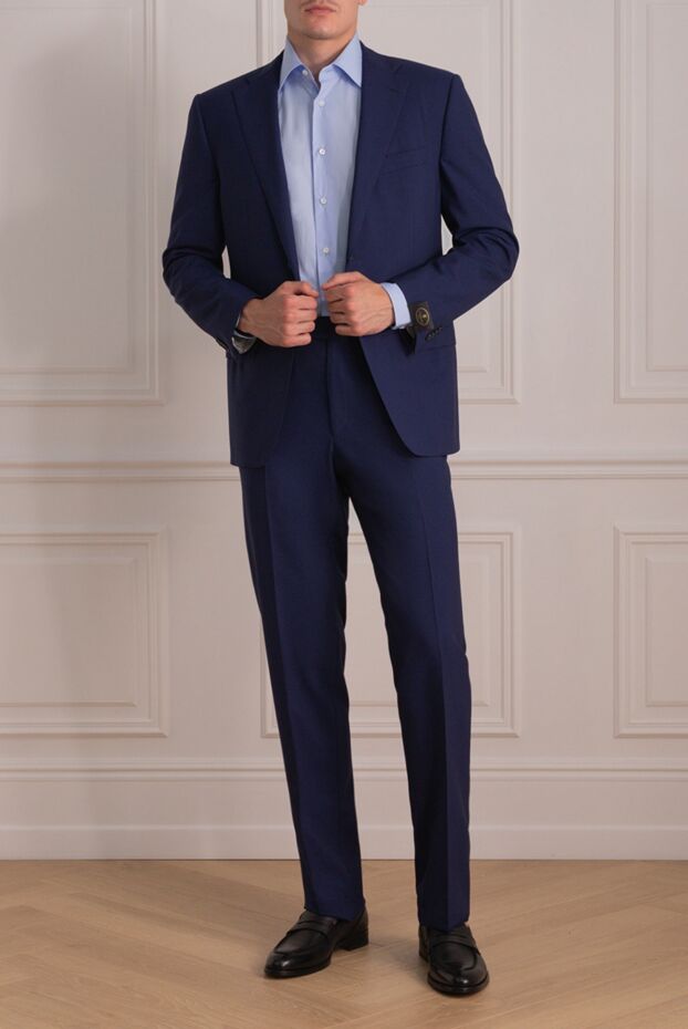 Corneliani men’s deep blue classic wool suit 140623 - photo 2
