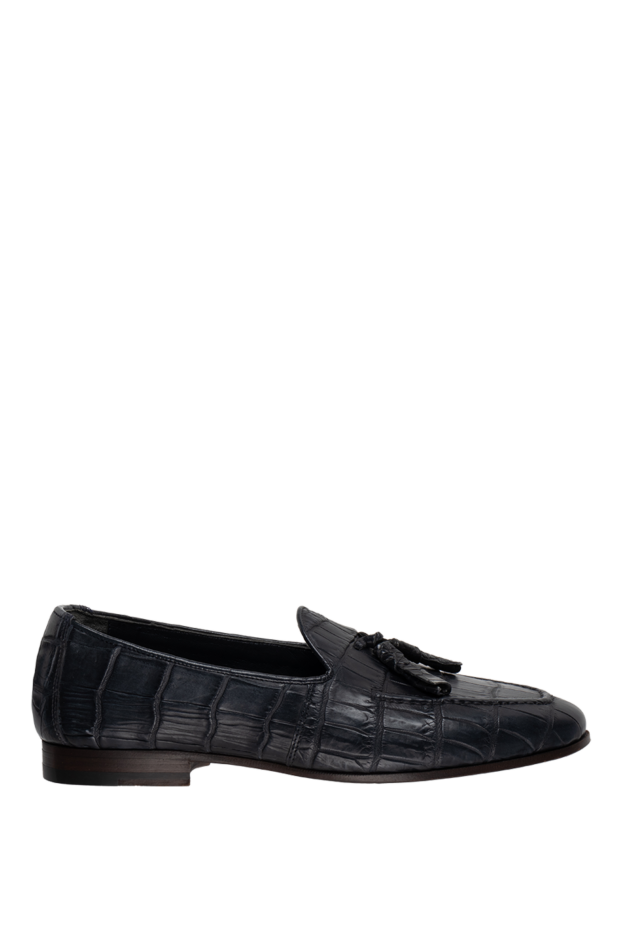 Cesare di Napoli dark blue tassel loafers made of crocodile leather for men 140654 - photo 1