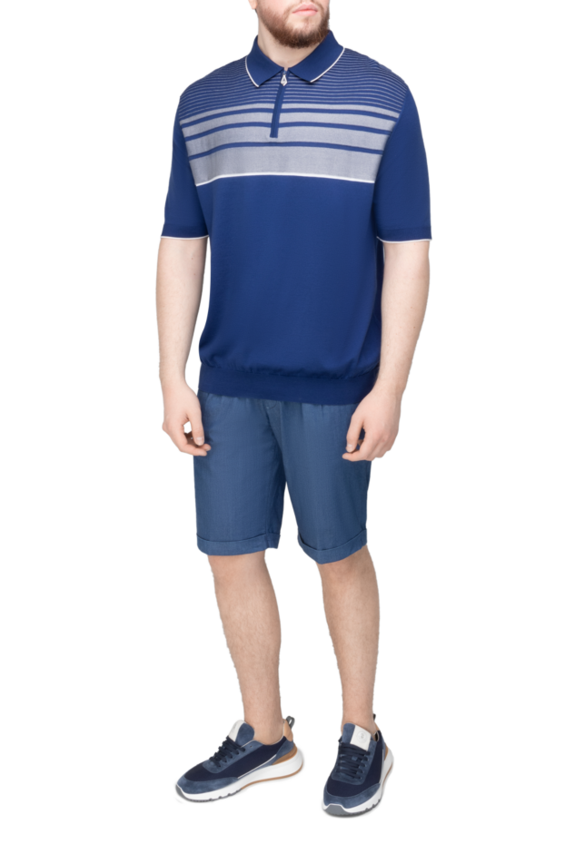 Matt Chaz blue silk polo for men 140742 - photo 2