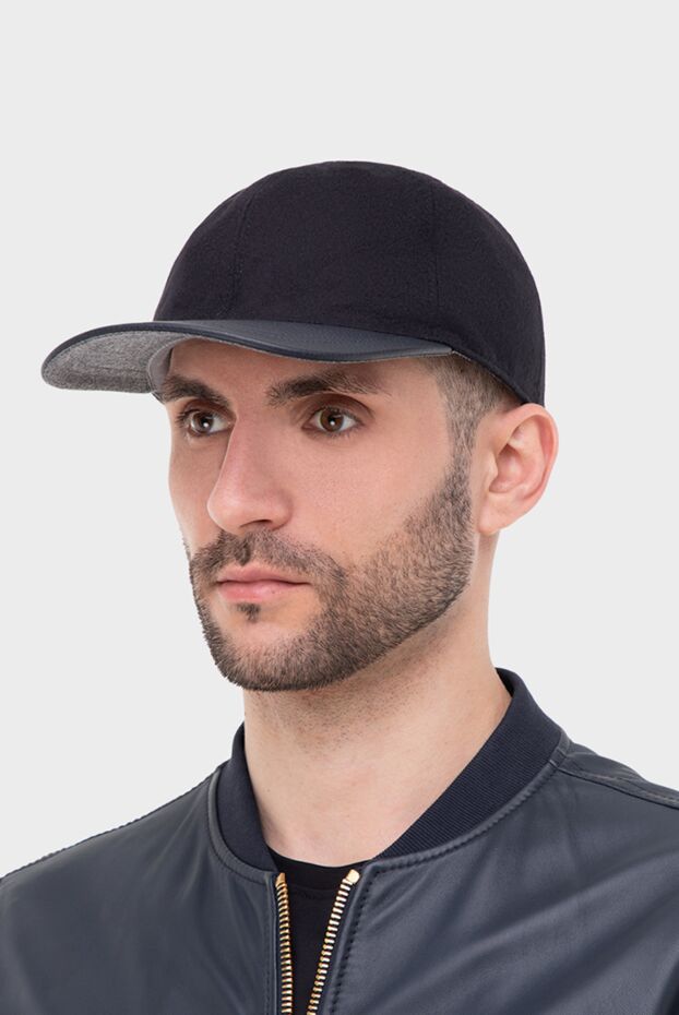 Cesare di Napoli black wool and cashmere cap for men 140793 - photo 3