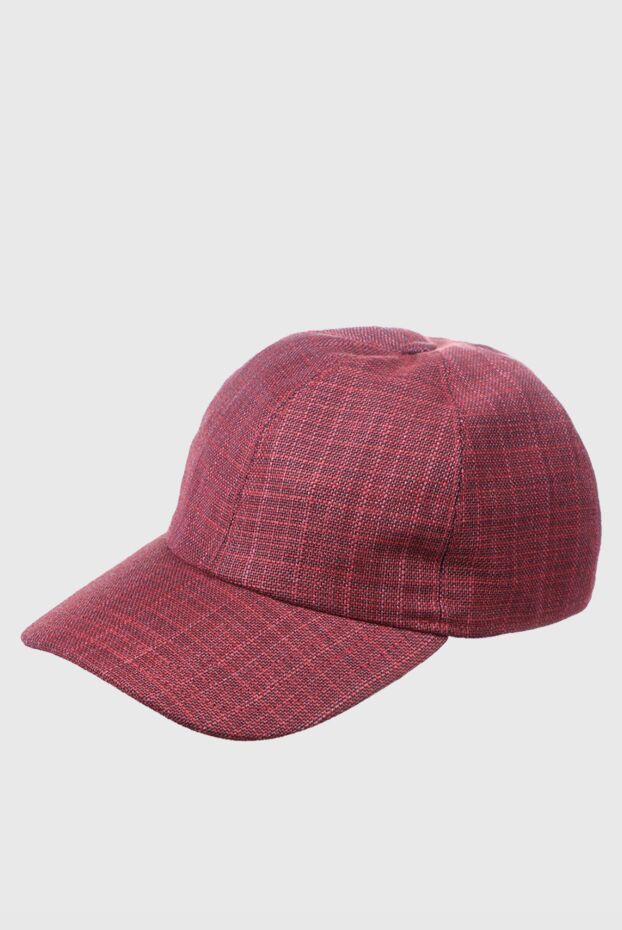 Portaluri men's burgundy wool, linen and silk cap 140800 - photo 1