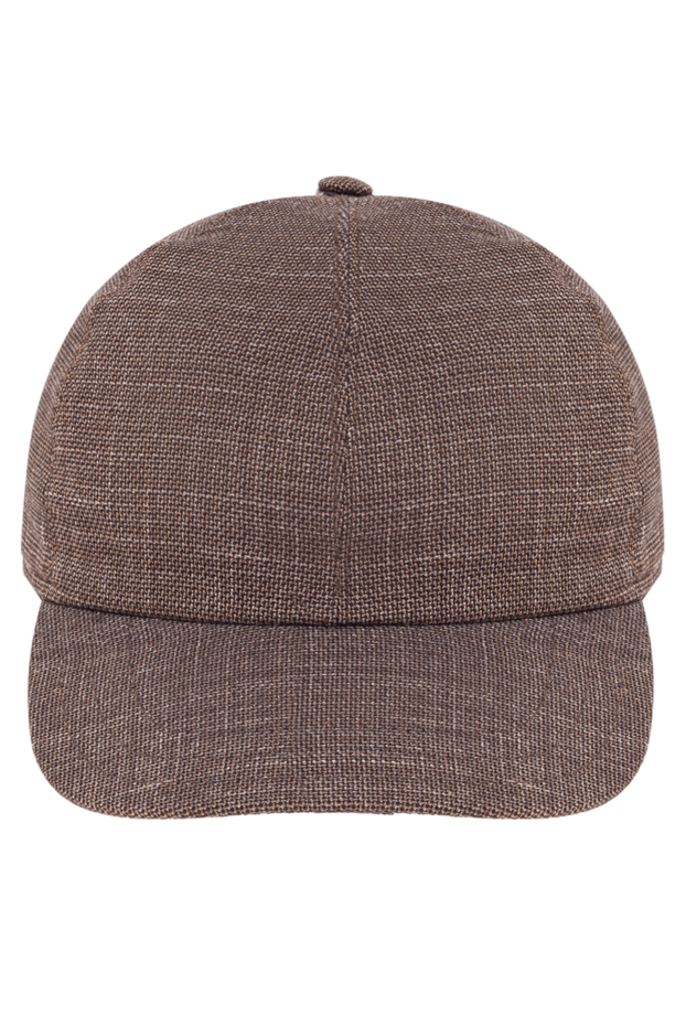 Portaluri brown men's wool, linen and silk cap 140801 - photo 1