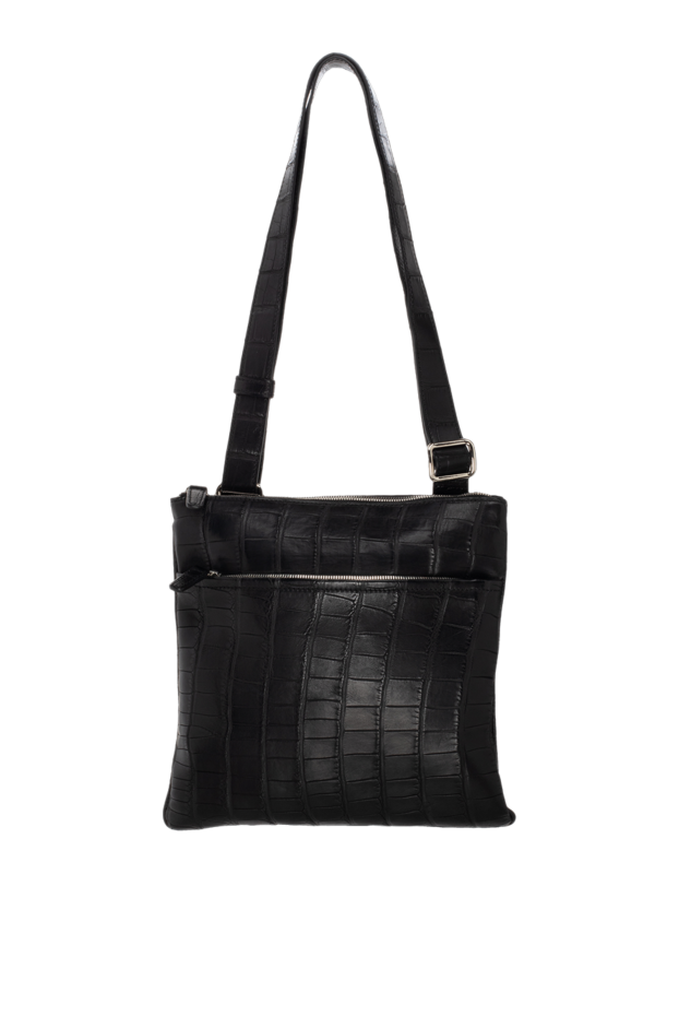 Cesare di Napoli brown men's shoulder bag made of genuine leather and alligator leather 140951 - photo 1