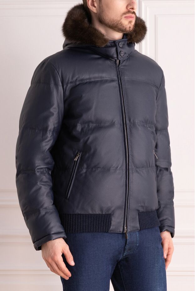 Enrico Mandelli men's winter jacket made of genuine leather with cashmere and soft fur
 141130 - photo 3