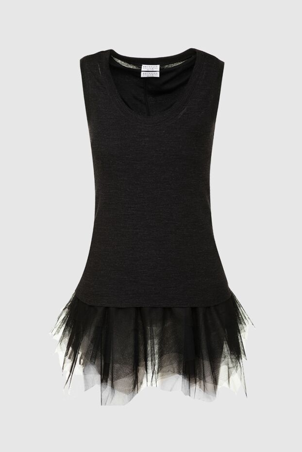 Brunello Cucinelli black wool top for women 141320 - photo 1