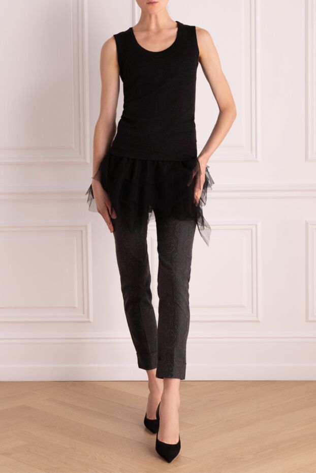 Brunello Cucinelli black wool top for women 141320 - photo 2