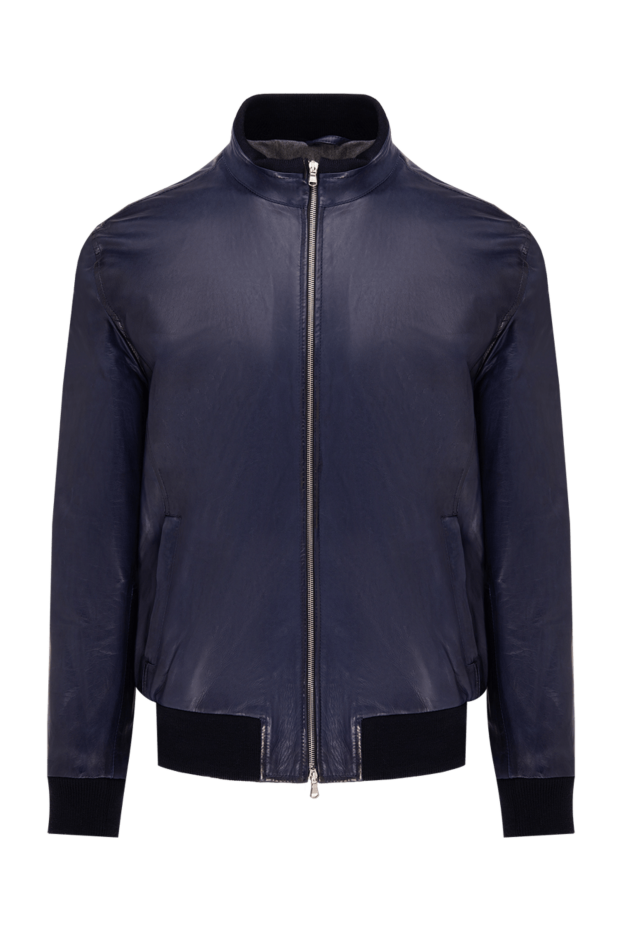 Barba Napoli men’s blue leather bomber jacket 141540 - photo 1