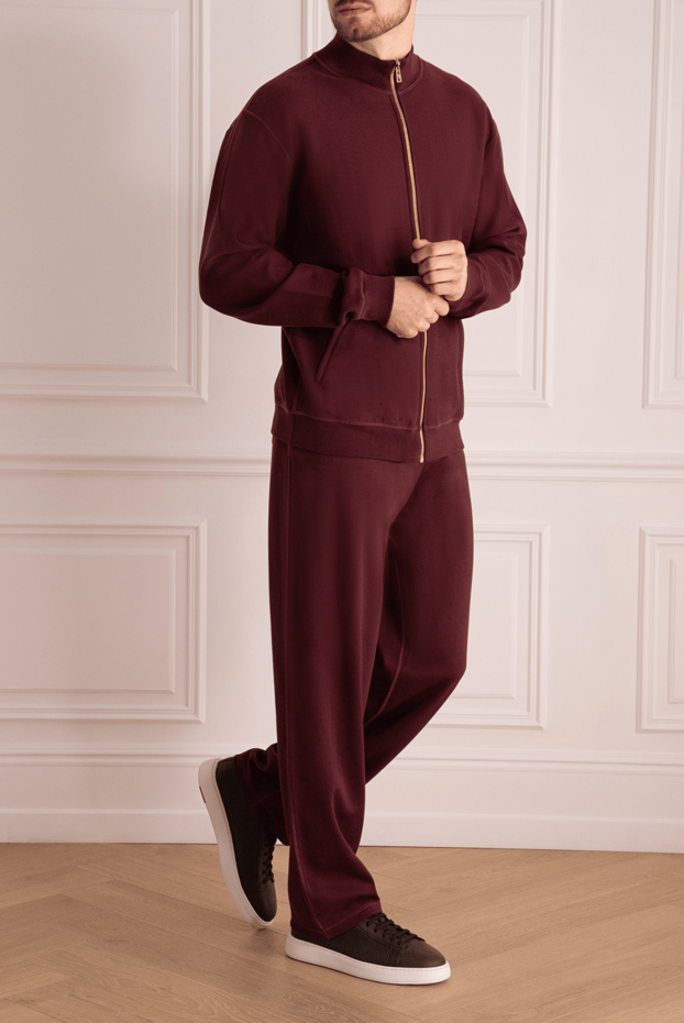 Billionaire men's burgundy cotton and viscose tracksuit. 141570 - photo 2