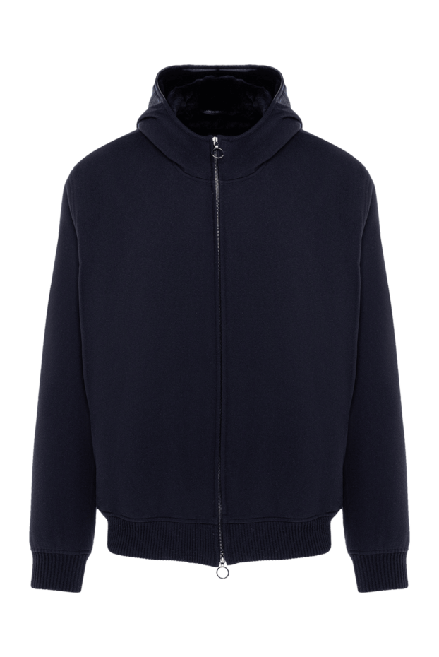 Seraphin men's blue cashmere jacket with a hood 141671 - photo 1