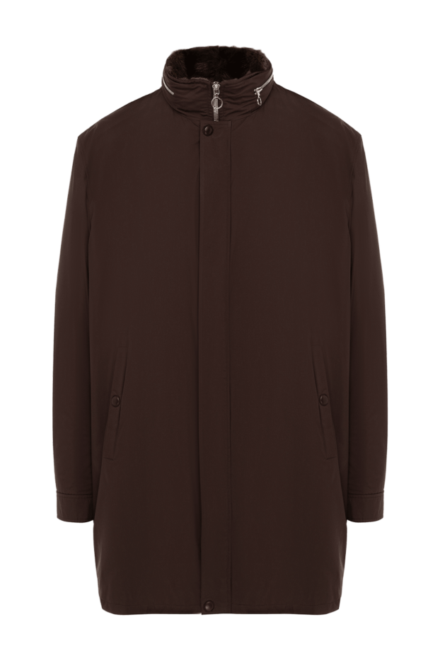 Seraphin brown polyester fur jacket for men 141674 - photo 1