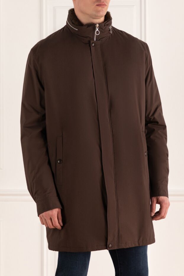 Seraphin brown polyester fur jacket for men 141674 - photo 3