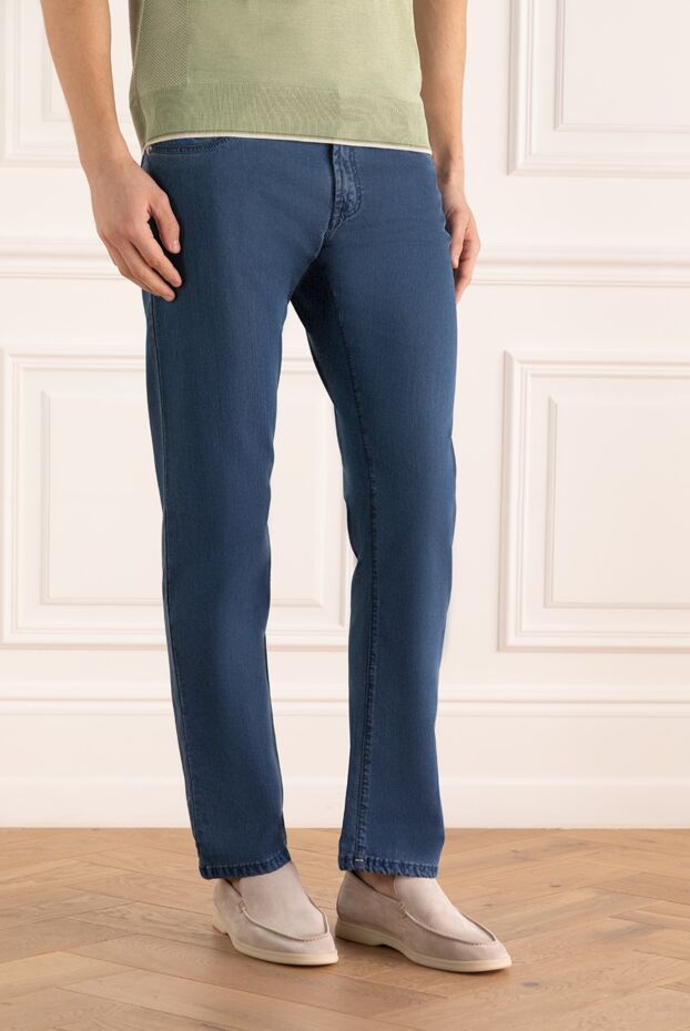 Scissor Scriptor blue spandex and polyester jeans for men 141700 - photo 3