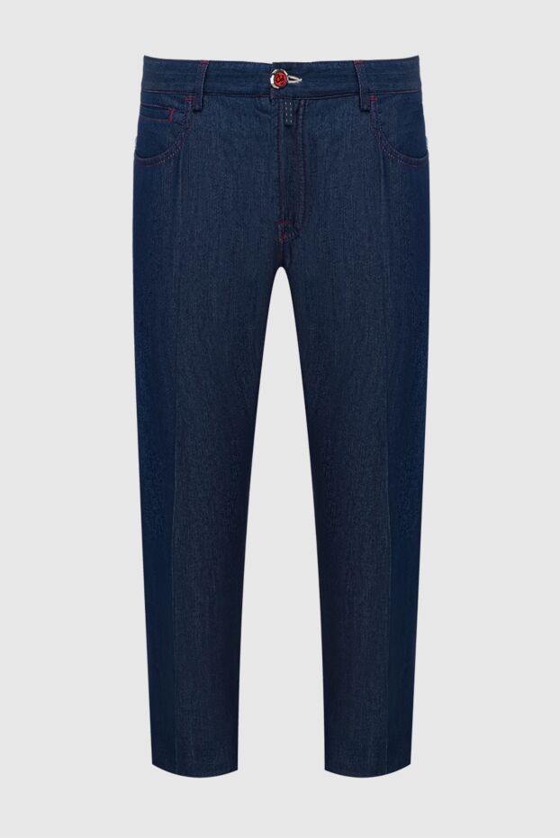 Scissor Scriptor dark blue jeans with red contrast stitching and red patch
141715 - photo 1