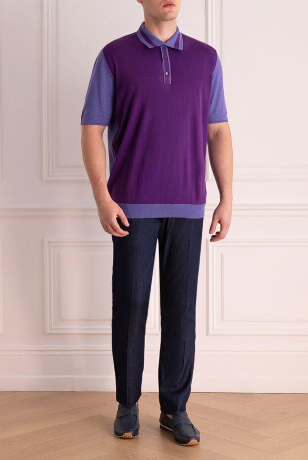 Scissor Scriptor dark blue jeans with red contrast stitching and red patch
 141715 - photo 2