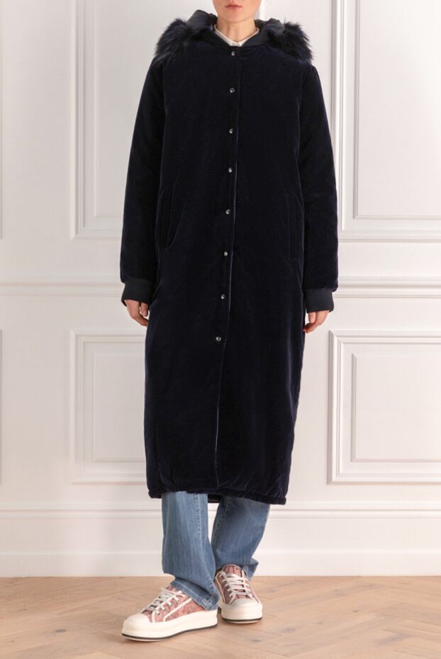 Ava Adore cotton and modal coat blue for women 141814 - photo 2