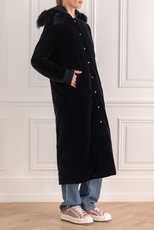 Ava Adore cotton and modal coat blue for women 141814 - photo 3