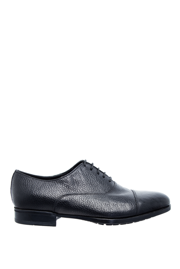Doucal`s black grain leather cap-toe oxford shoes for men 141875 - photo 1
