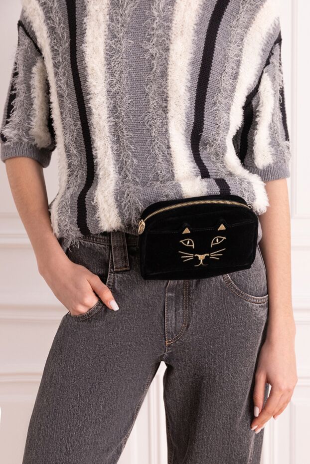 Charlotte Olympia bag woman black with embroidery cat 142005 - photo 2