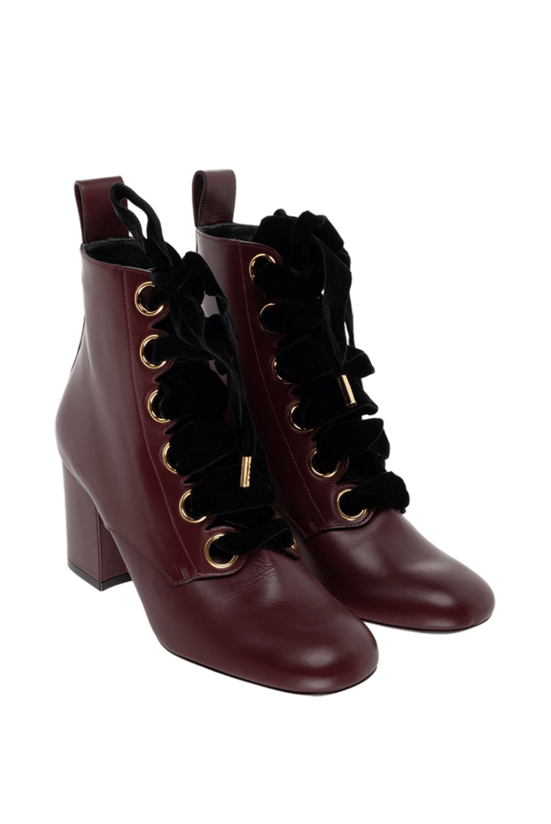 Mulberry women's purple leather boots with wide laces 142012 - photo 3