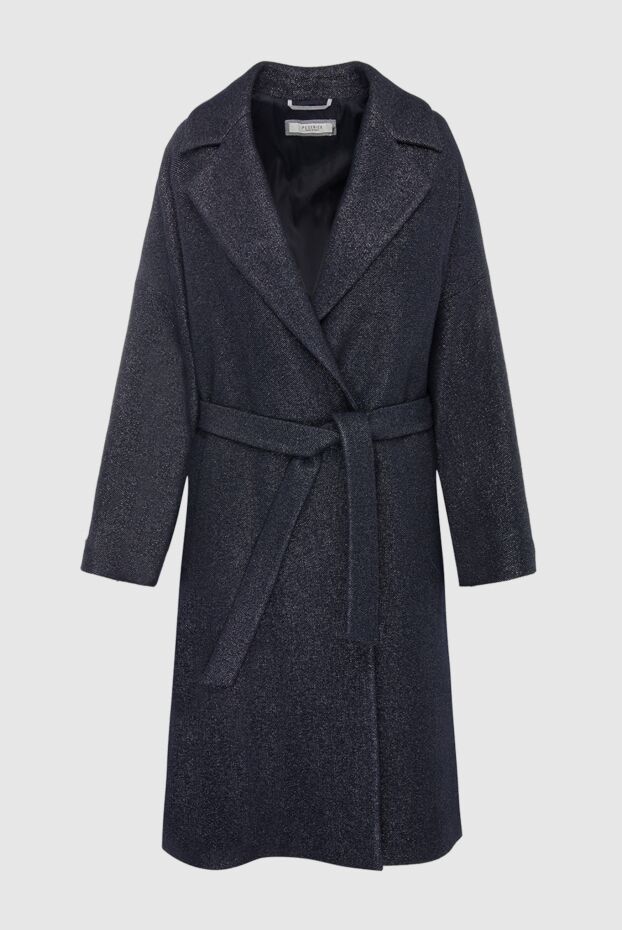 Peserico navy blue wool wrap midi coat 142105 - photo 1