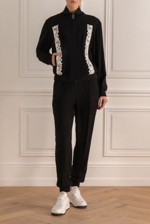 Giambattista Valli women's black viscose and acetate walking suit with lace 142240 - photo 2
