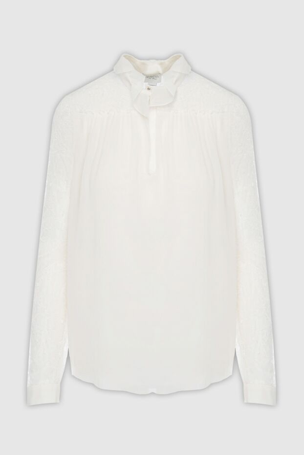 Giambattista Valli women's silk blouse with lace and bow white 142247 - photo 1