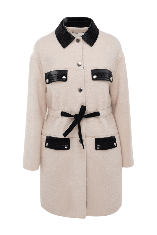 Giambattista Valli women's pink coat with belt and contrasting leather inserts 142250 - photo 1