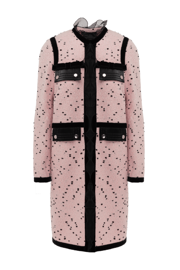 Giambattista Valli women's pink tweed coat with contrasting inserts and black decorative trim 142254 - photo 1