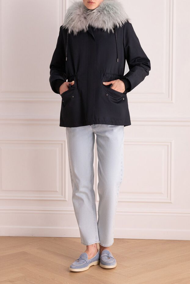 Intuition drawstring parka made of cotton with natural fur
 142306 - photo 2