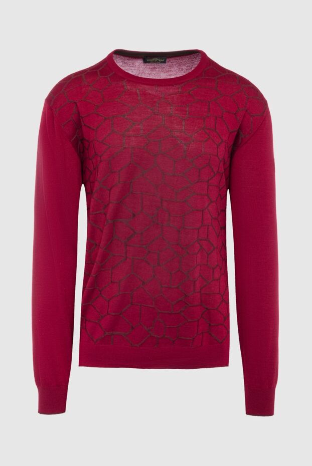 Cesare di Napoli burgundy jumper with geometric jacquard made of wool, cashmere and silk
142512 - photo 1