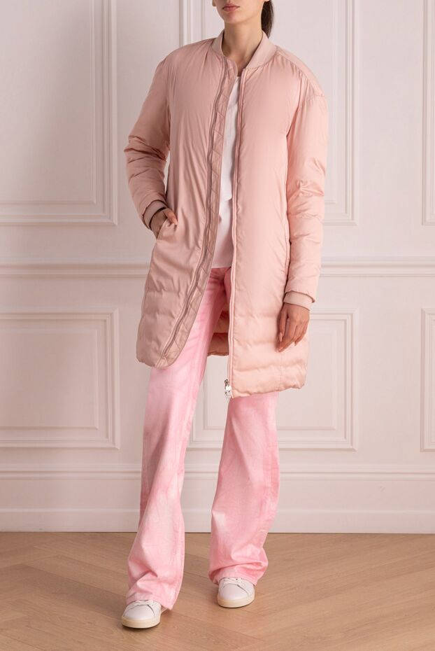 Giambattista Valli women's pink elongated down jacket with a zipper and a minimalist cut
 142609 - photo 2