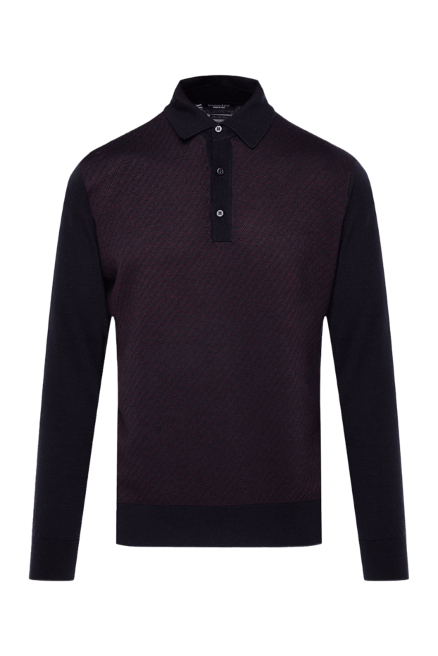 Stefano Ricci dark blue long-sleeve polo shirt in silk and cashmere with textured insert
142741 - photo 1