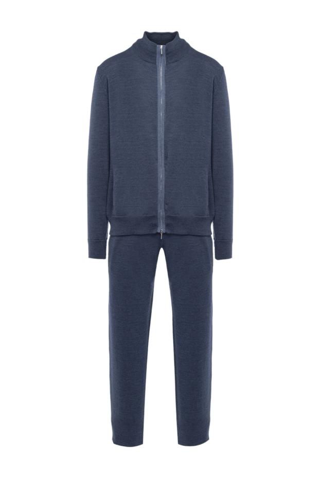 Cesare di Napoli men's sports suit made of wool and silk blue 142765 - photo 1