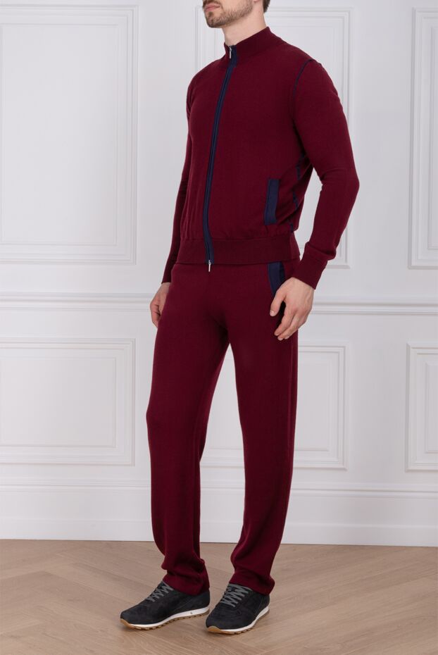 Cesare di Napoli sports suit for men made of wool and silk burgundy 142766 - photo 2