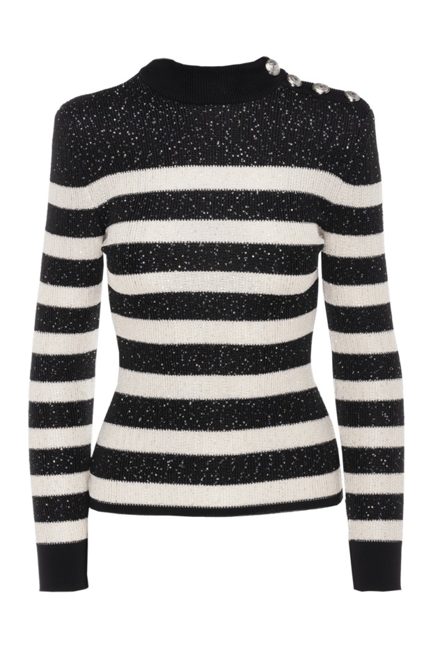 Balmain black and white striped golf with lurex and shimmer trim
142965 - photo 1