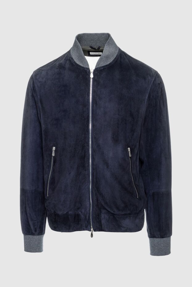 Brunello Cucinelli blue suede jacket for men 143395 - photo 1
