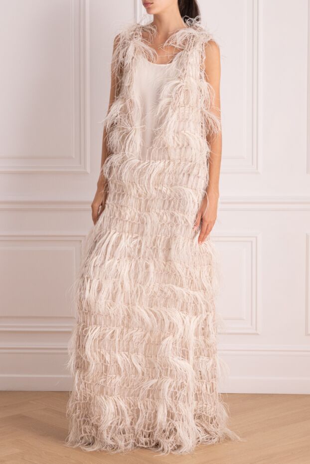 Brunello Cucinelli sleeveless dress with textured feather embellishment
 143423 - photo 2