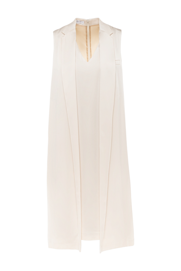 Brunello Cucinelli beige viscose and acetate dress for women 143505 - photo 1