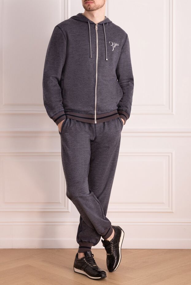Billionaire men's sports suit made of cotton, wool and polyamide gray 143655 - photo 2