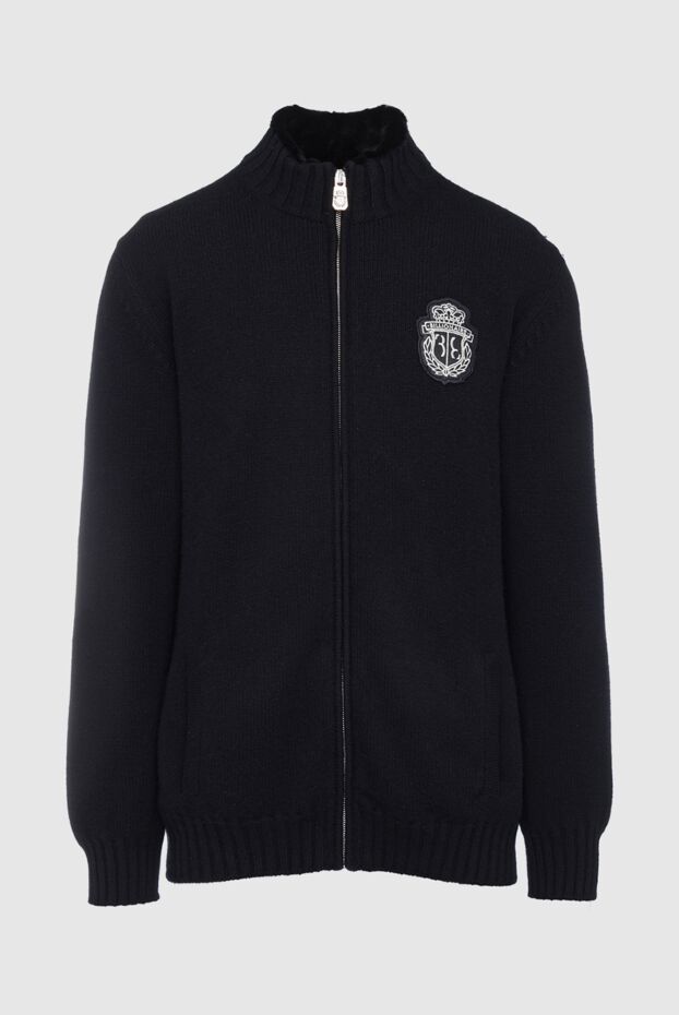 Billionaire cardigan for men made of cashmere and weasel black 143660 - photo 1