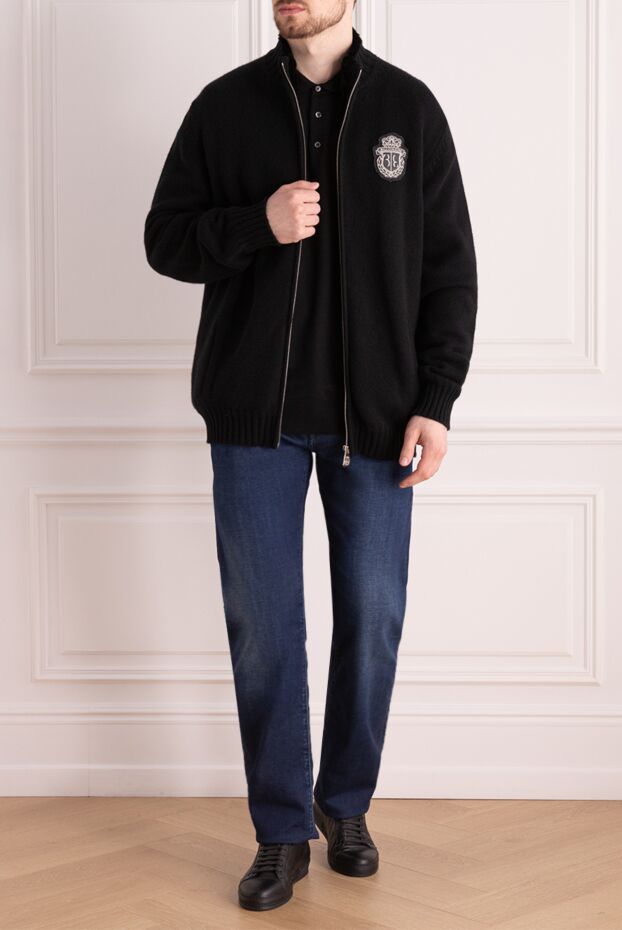 Billionaire cardigan for men made of cashmere and weasel black 143660 - photo 2