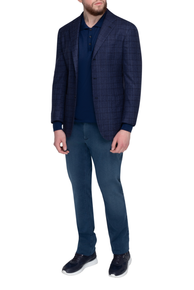 Kiton blue cashmere and silk jacket for men 143781 - photo 2