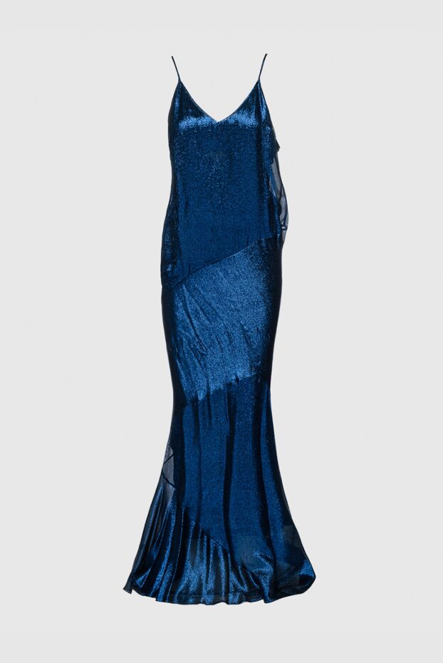Blue silk and polyester dress for women - photo 1